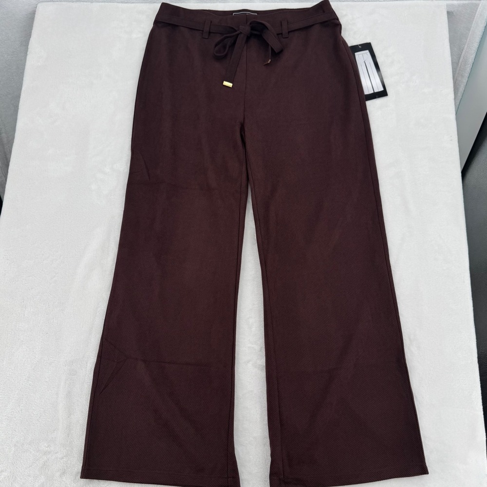 New NYCC New York Clothing Co Burgundy Brown Wide Leg Trousers Womans Size Small